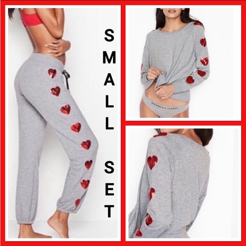 NWT VS PINK SMALL HEART BLING SET